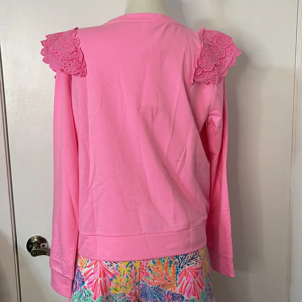 Sweatshirt - Lilly Pulitzer Deva Sweatshirt- pink shandy LP28 - Picture 3 of 11